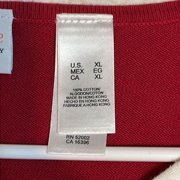 First Issue Liz Claiborne Red sweater top,Size XL - Picture 6 of 8